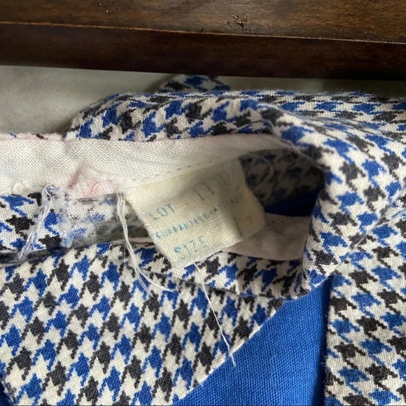 VINTAGE Houndstooth Baby Dress Tie Bow Vtg Collared Dress Patterned EUC - Picture 4 of 6